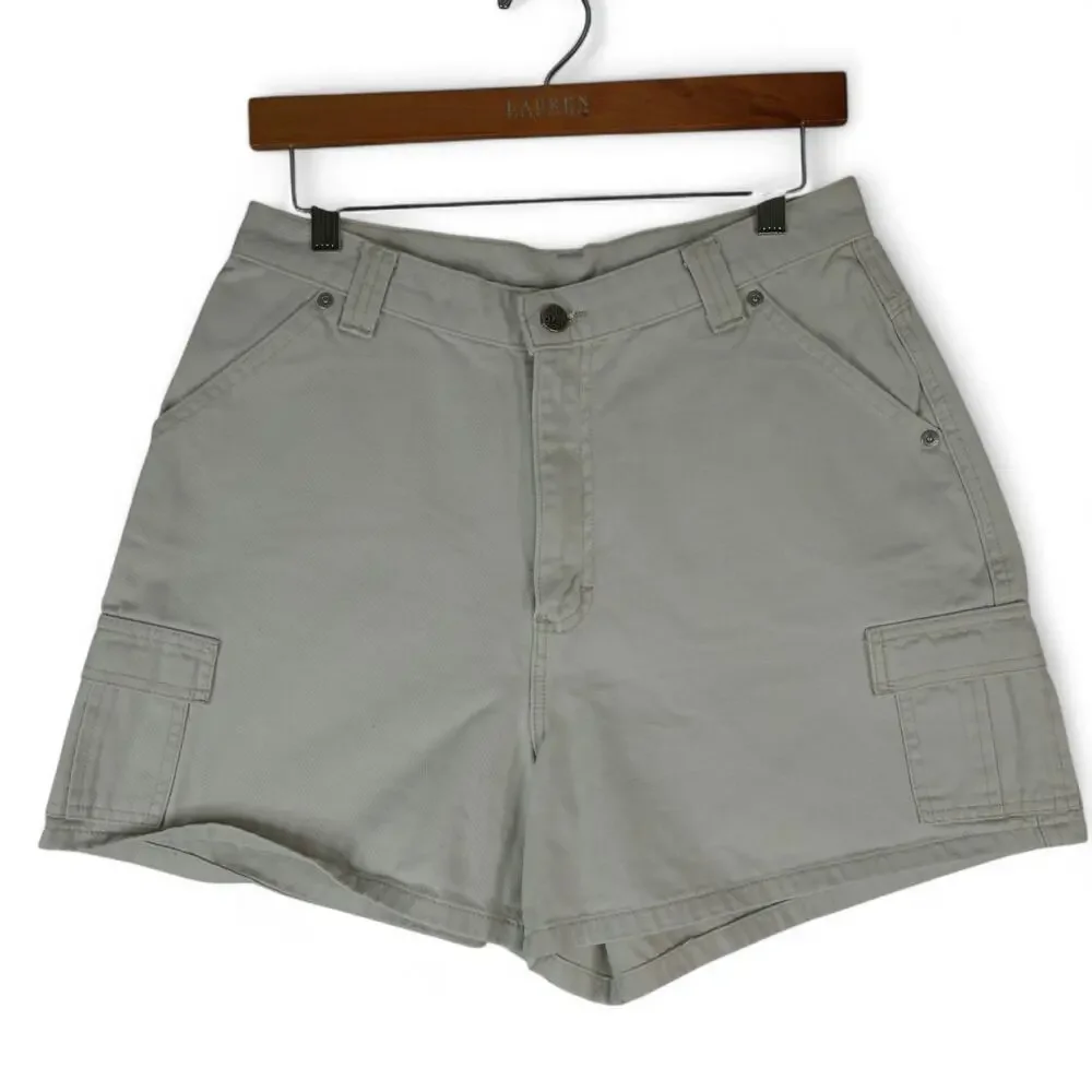 Lee Riveted Cargo Shorts Womens 10 Medium (29x4,5) Tan Cotton High Rise Mom‎
